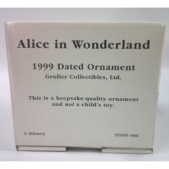 Vintage 1999 Disney Grolier Alice in Wonderland w Cat Ornament in Original Box - Picture 4 of 4